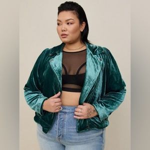NWT Torrid Velvet Moto Jacket Size 1X